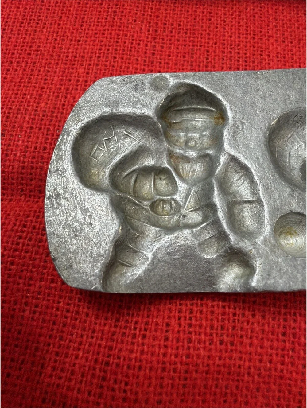 Antique Pewter Candy Mold 3 Santa Claus Figures Christmas Chocolate Candy 3D